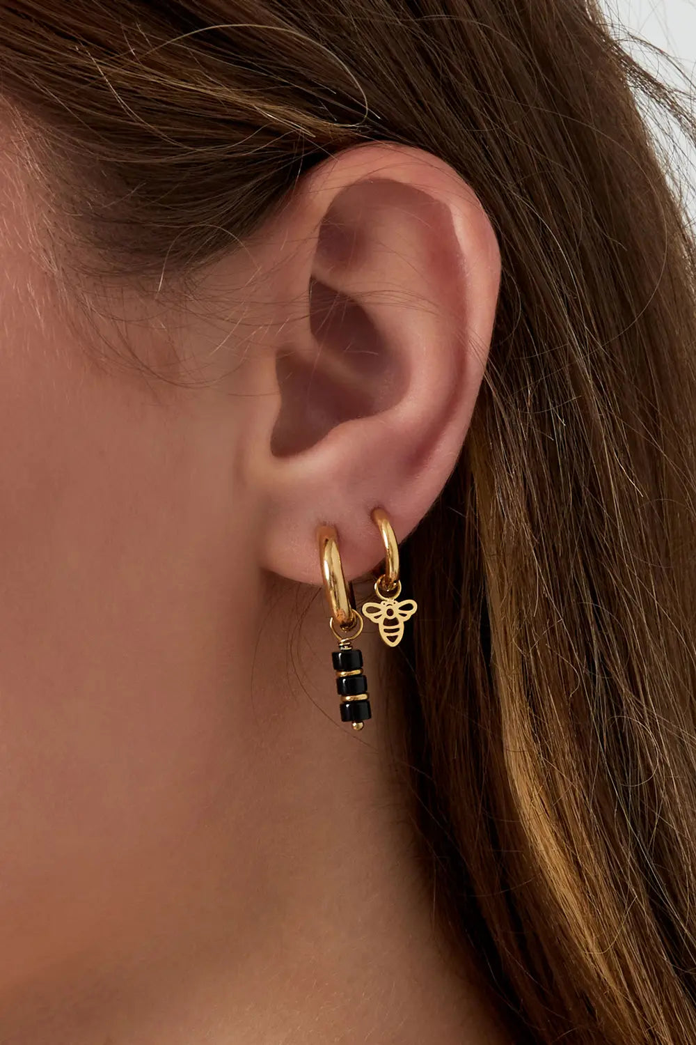 Boucles d'oreilles abeilles dorées