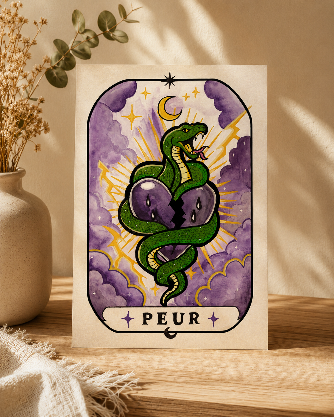 Peur A5 – Collection Oralce | Print d'art original | D'Art et de Peau