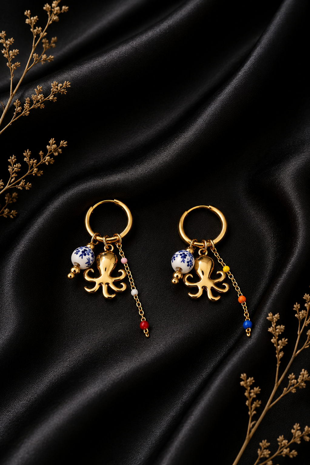Boucles d'oreilles poulpe