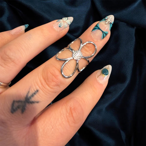Bague fleur Graphique Argentée - Edition limitée