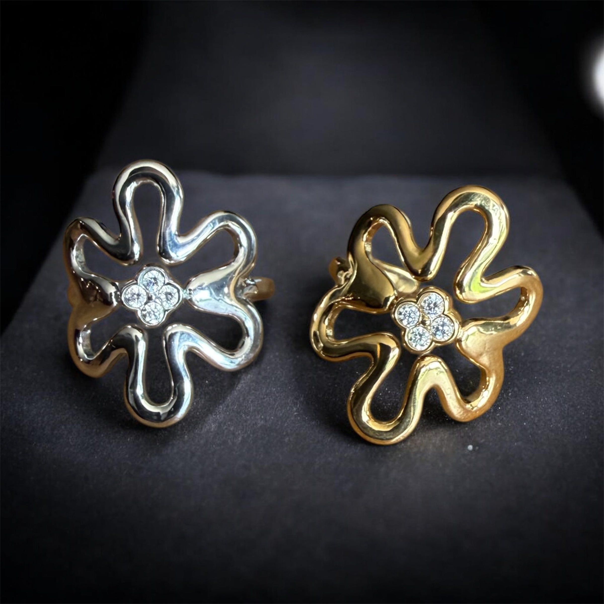 Bague fleur sculptée - Dorée ou Argentée