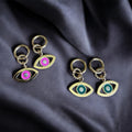 Boucles d'oreille oeil protecteur - Rose ou vert