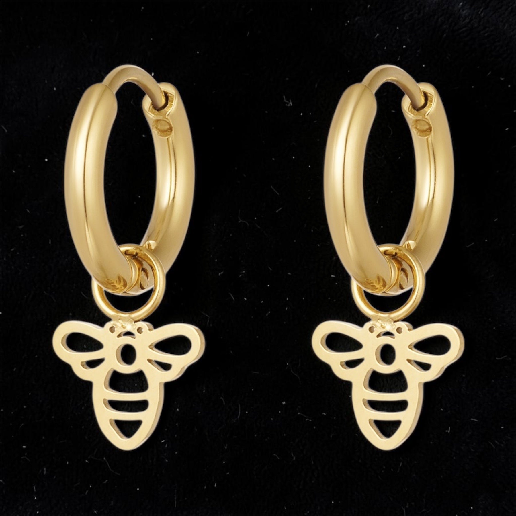 Boucles d'oreilles abeilles dorées